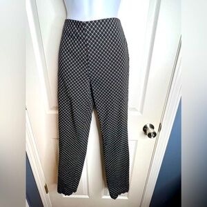Crosby Women’s 6 Black White Dot Slim Ankle Crop Trouser Dress Pants S Classic